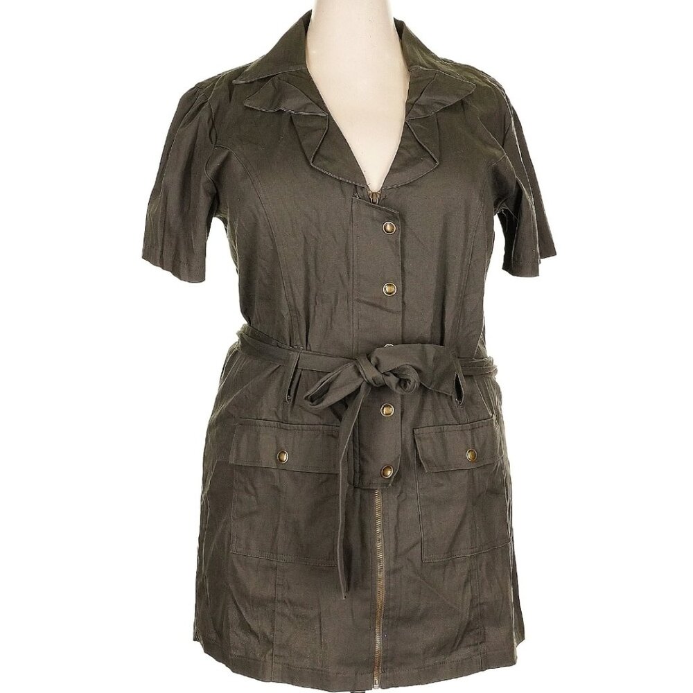 Plus Size 3X Short Trench Dress - Cherry Krave